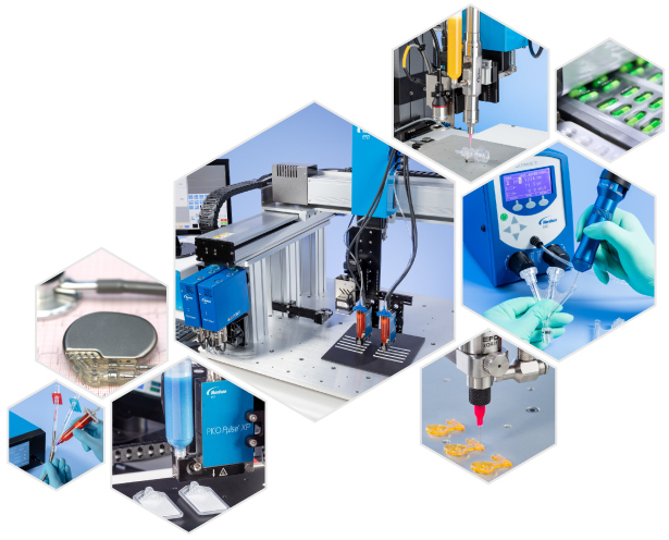 Medical application collage featuring Nordson EFD products