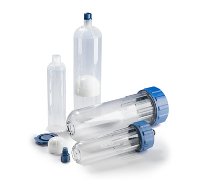 Optimum cartridges, retainers, end cap, tip cap, and piston