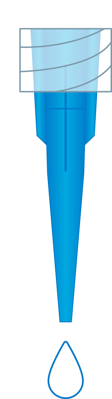 Dispense tip with fluid droplet