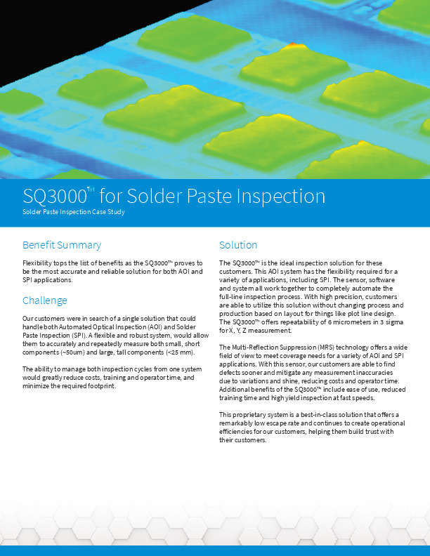 Case Study - Solder Paste Inspection